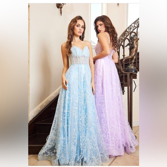 Floral Embroidered Corset A-line Gown by Adora 3095 Size XL - Picture 2 of 6